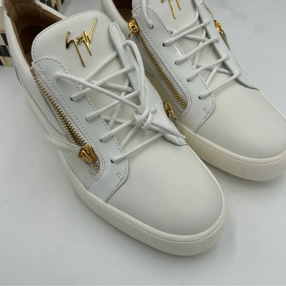 Men’s Giuseppe Zanotti low top leather sneakers size 47 made in Italy. - Picture 2 of 11